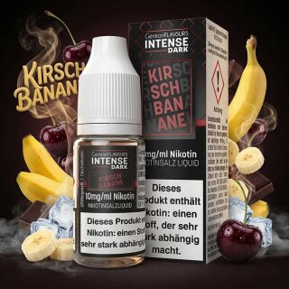 GermanFlavours Intense Dark Nikotinsalz E-Liquid 10ml - Kirsch Banane 10mg/ml